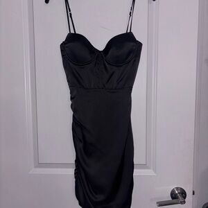 Black corset mini dress